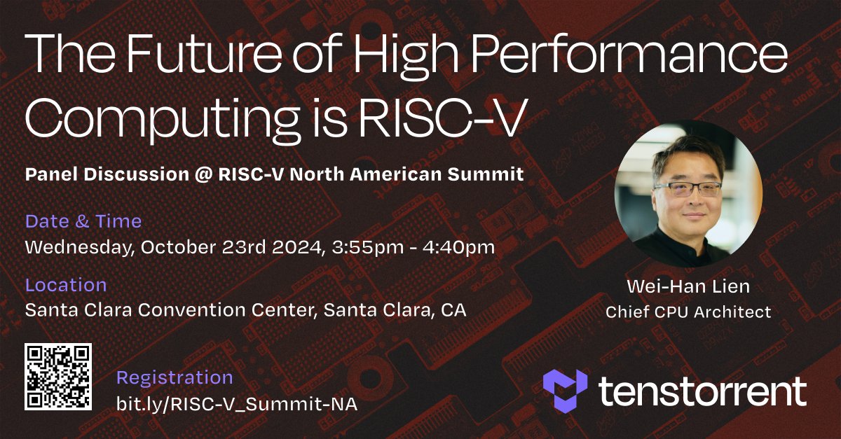 Tentorent Chief CPU Architect Speaking at RISC-V Summit