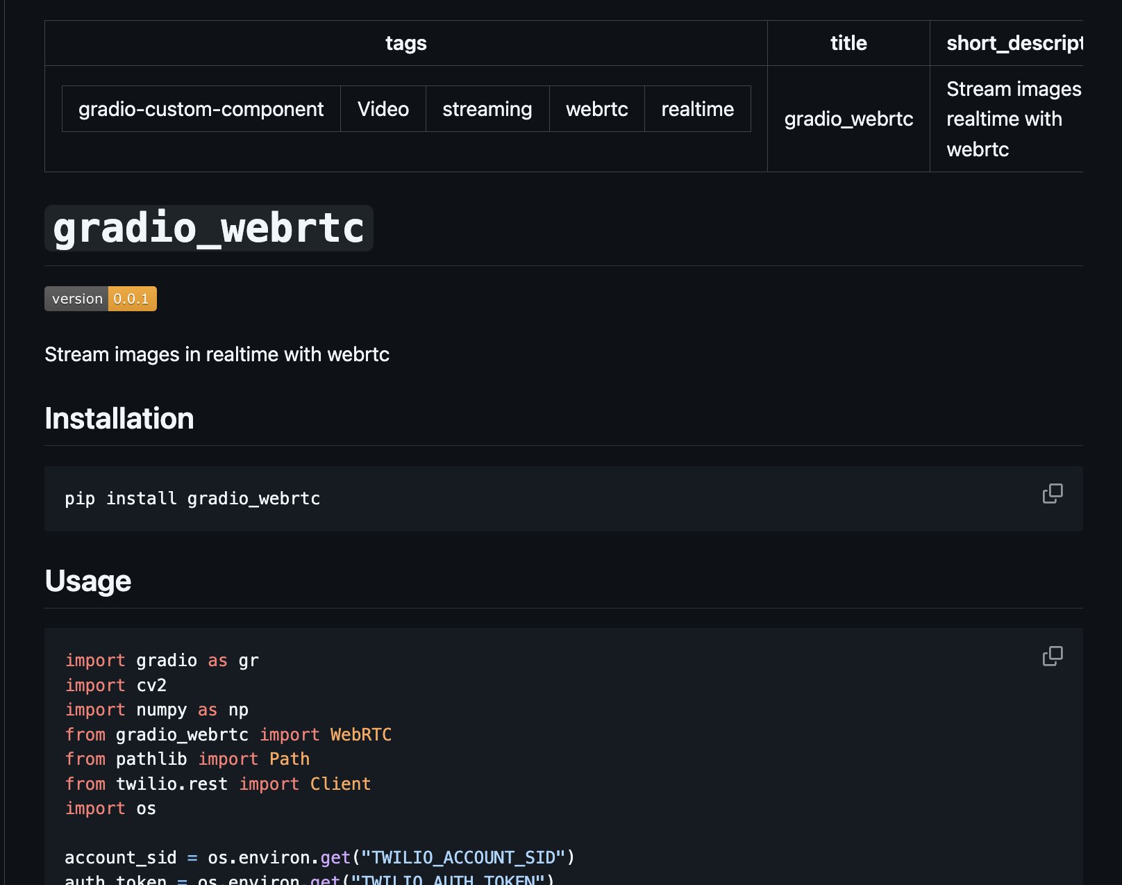 Gradio WebRTC: Real-time Image Streaming Tool