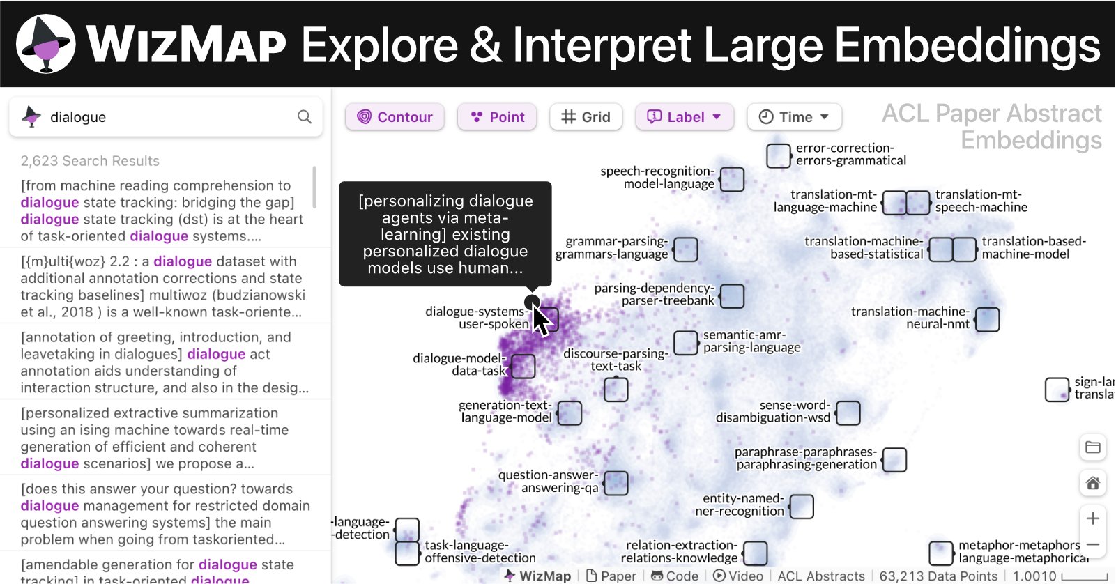 WizMap: Interactive Embedding Visualization for Large Language Models