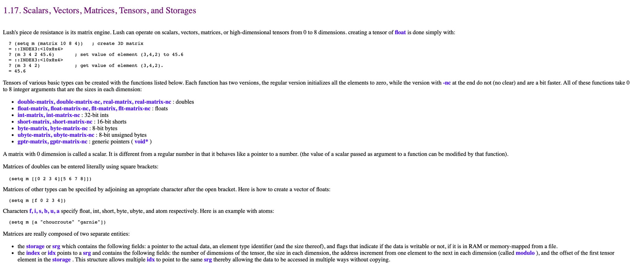 Lush/SN Lisp Interpreter and Compiler Development History