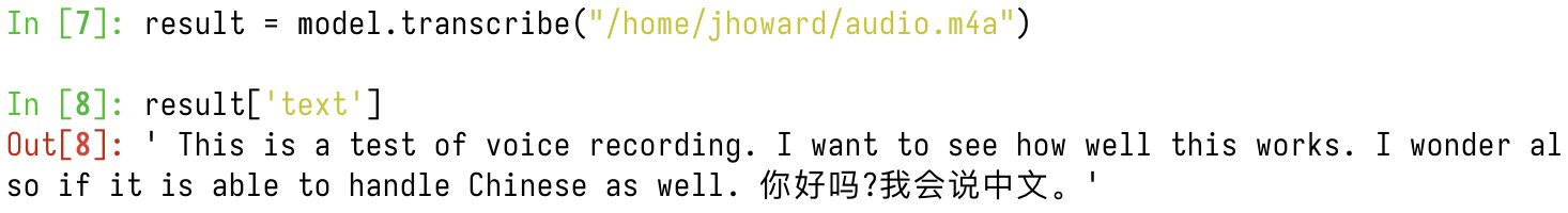 OpenAI Whisper handles seamless English-Chinese code-switching