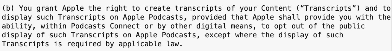 Apple’s Mandatory Podcast Transcripts Raise Creator Control Issues