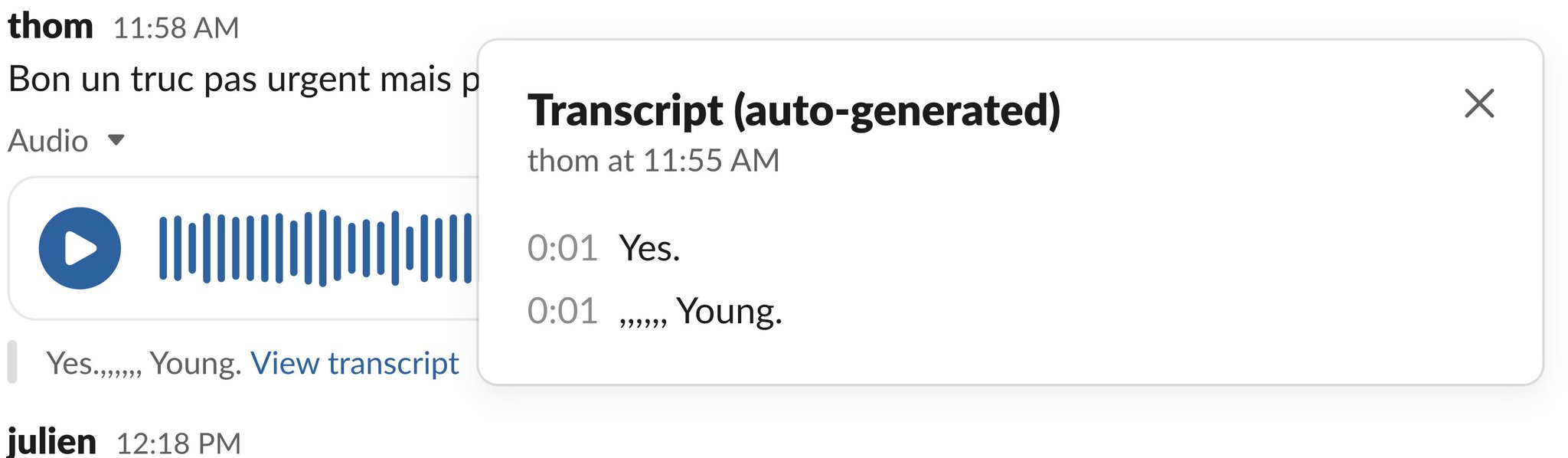 Slack Should Upgrade Audio Transcription Model to Whisper