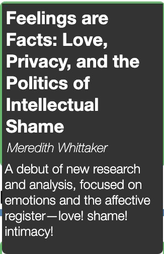 Privacy Research Centered on Love and Intimacy at CCC