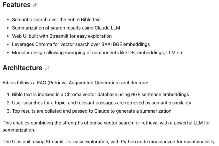 Biblos: Semantic Search and Bible Text Summarization with NLP