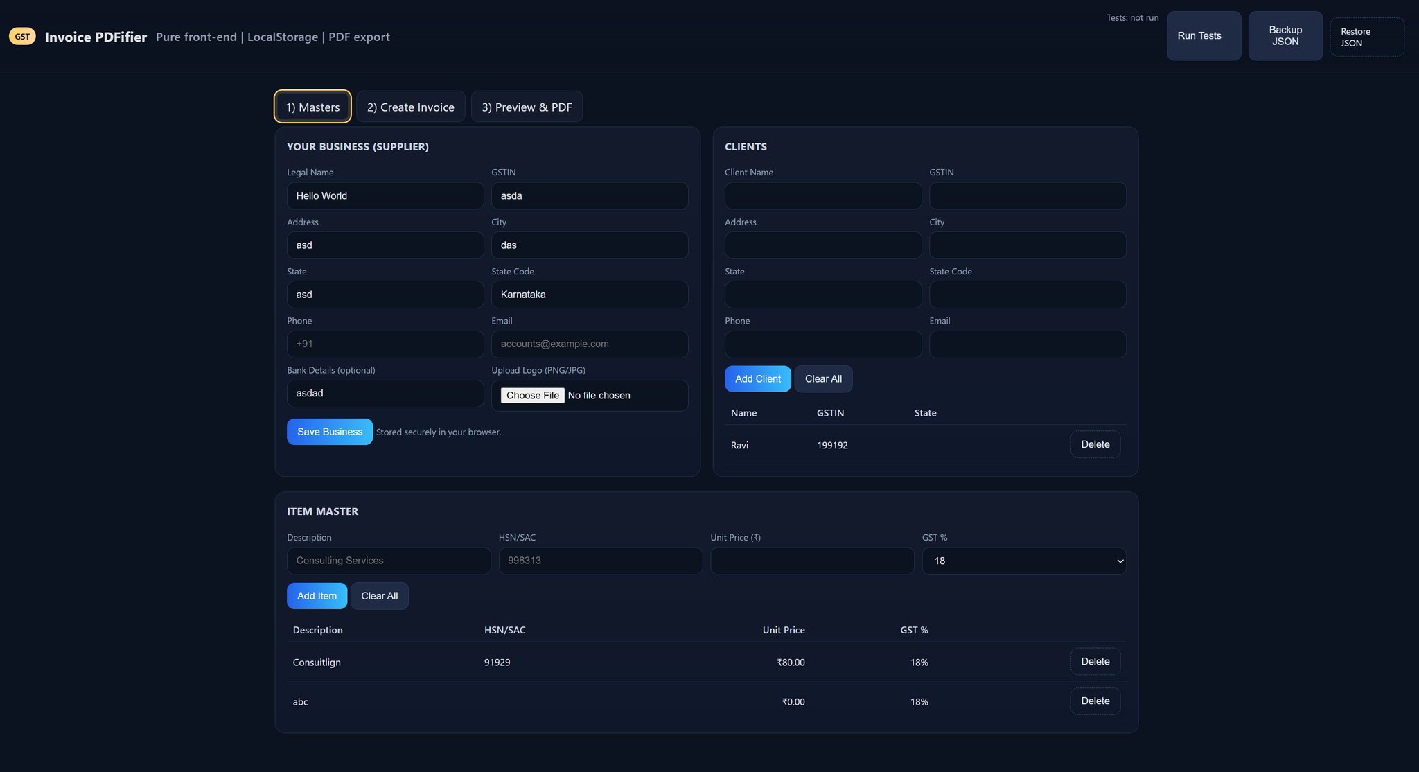 GPT5 Creates GST Invoice PDF Generator App for India