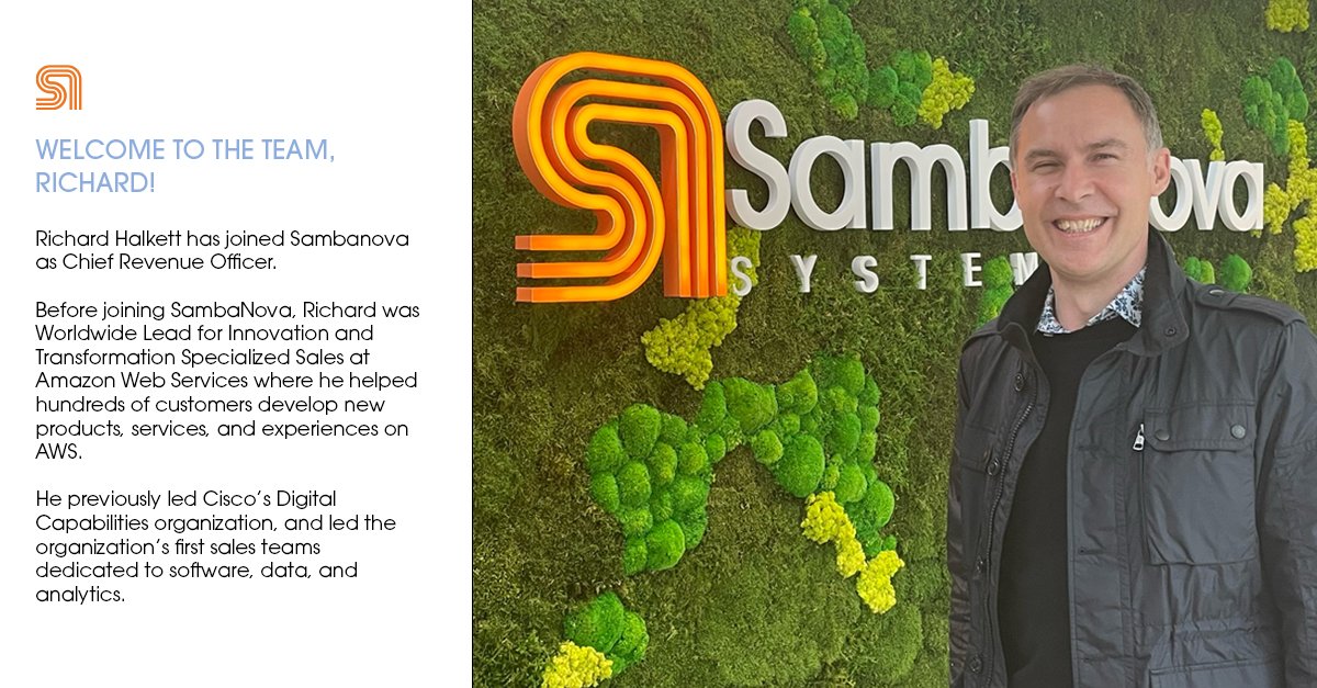 Richard Halkett Named Chief Revenue Officer at SambaNova Systems