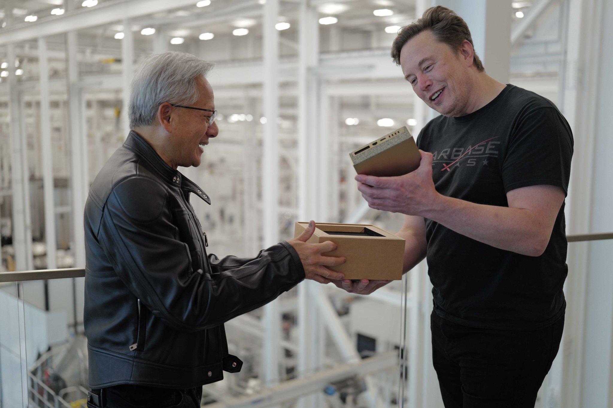 NVIDIA CEO Delivers DGX Spark AI Supercomputer to Elon Musk