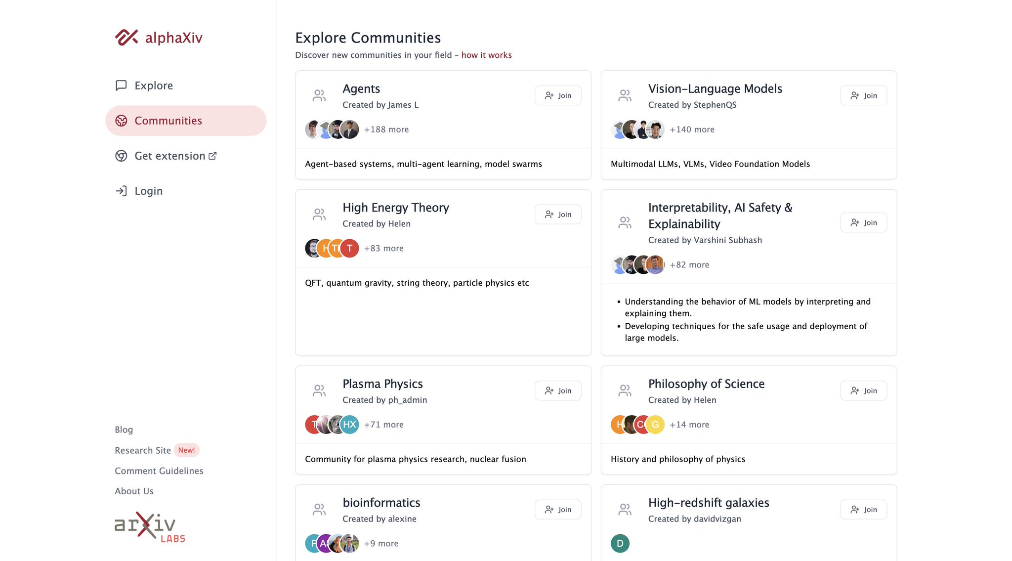 Discovering Research: Tools and Features for Academic Communities