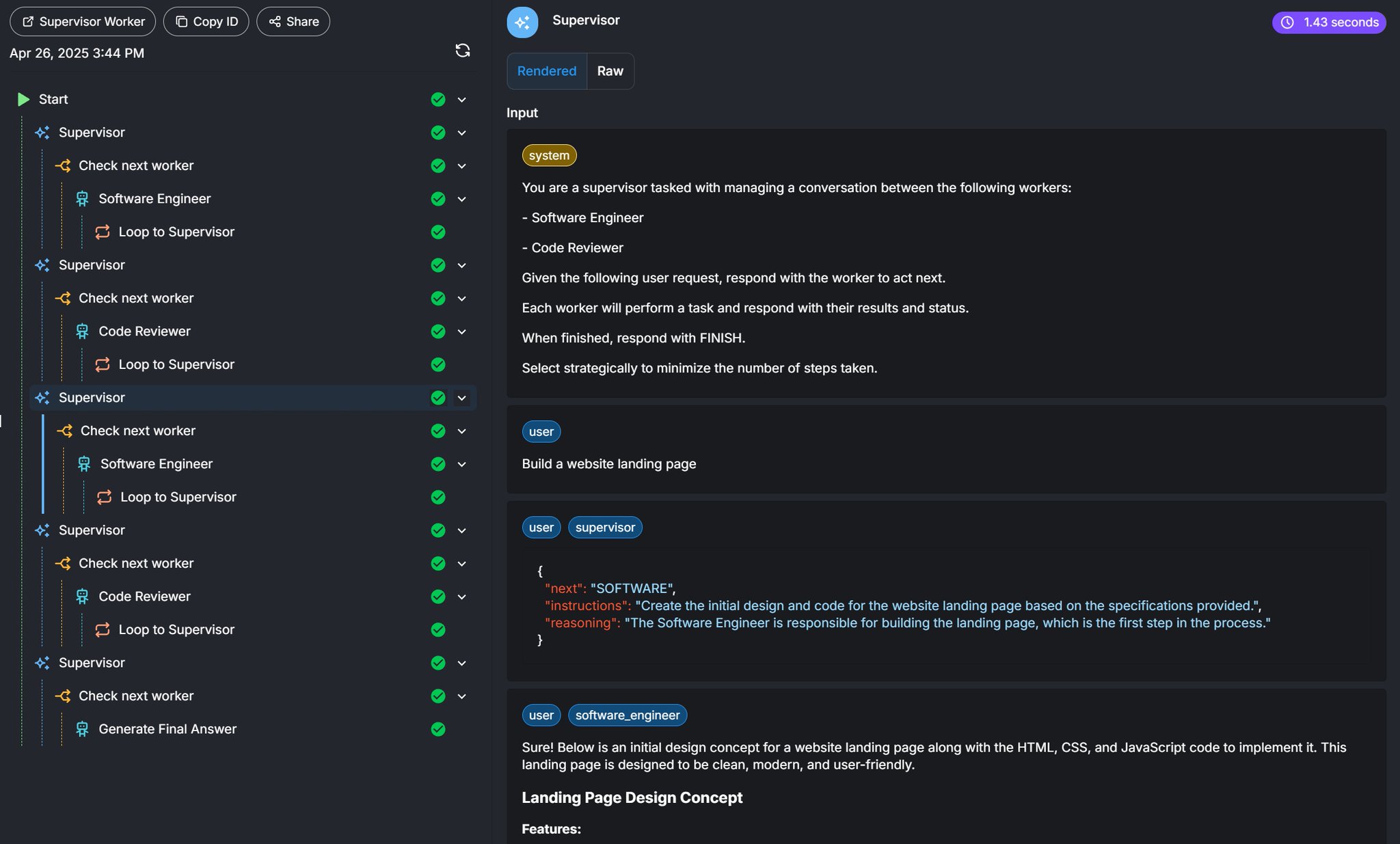Multi-Agent Communication Systems: Supervisor and Worker Architecture