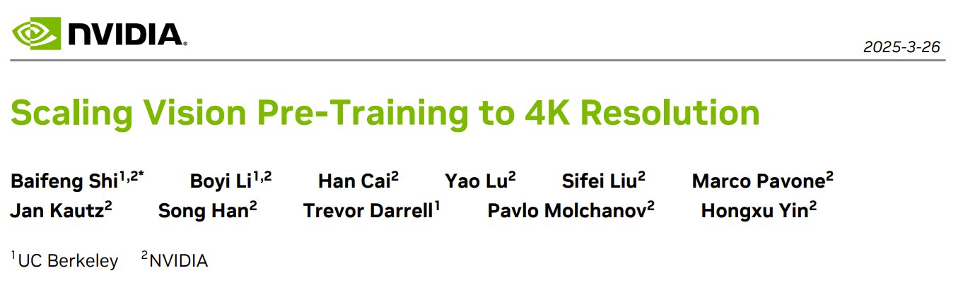 Scaling Vision Pre-Training to 4K Resolution
