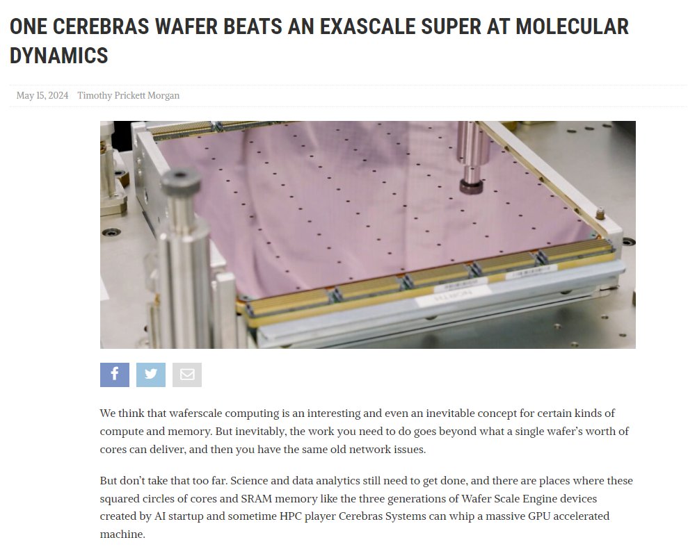Cerebras Accelerates Molecular Dynamics 179X Faster Than Frontier