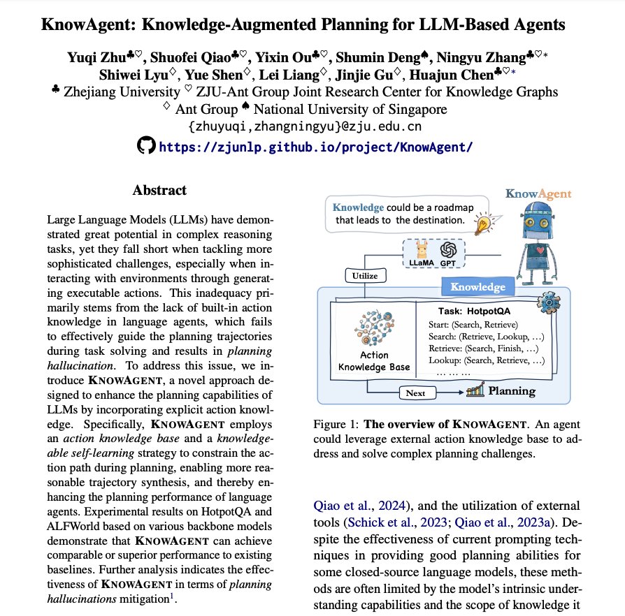 KnowAgent Enhances LLM Planning Through Action Knowledge Base