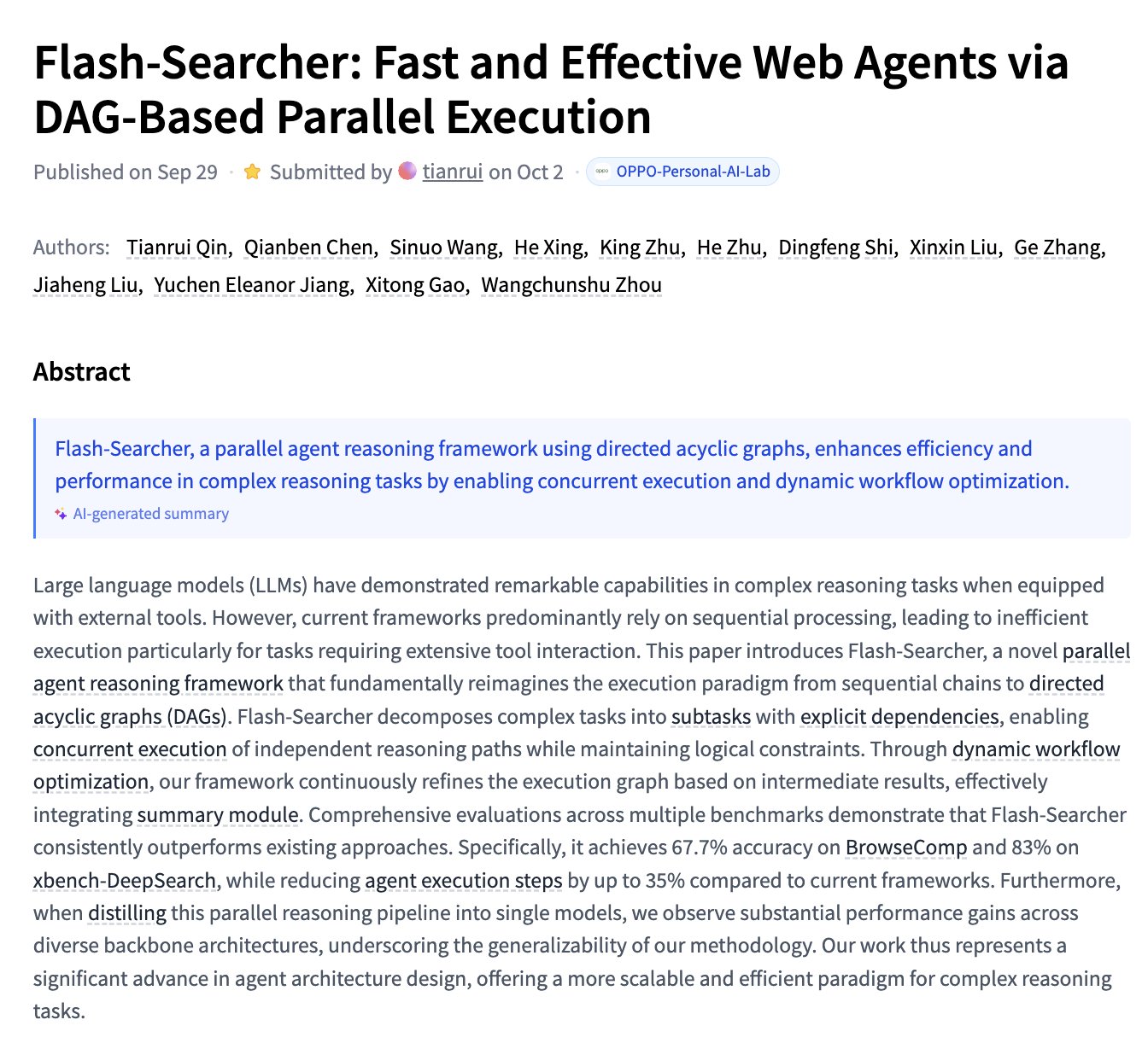Flash-Searcher: Fast Web Agents with DAG-Based Parallel Execution