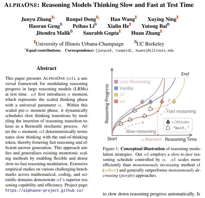 AlphaOne: Reasoning Models Thinking Slow and Fast