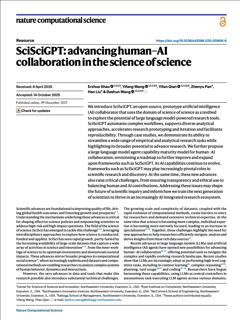 SciSciGPT: Open-Source AI Research Collaborator for Science