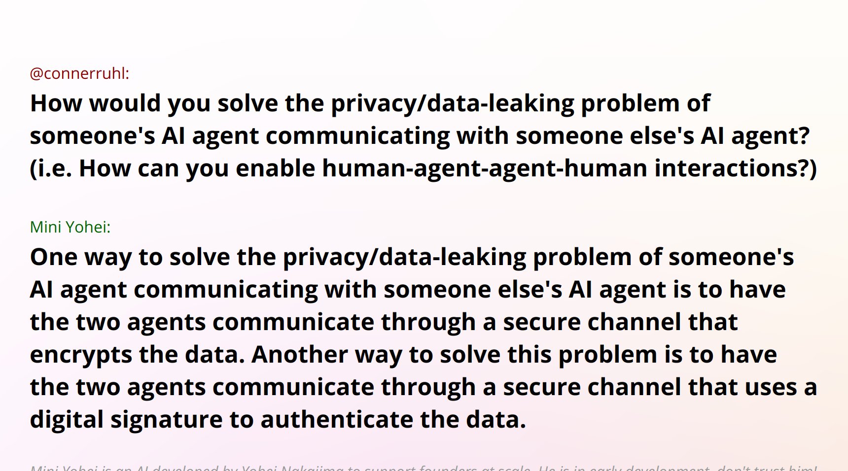 AI Agents Privacy Solution Through Inter-Agent Communication
