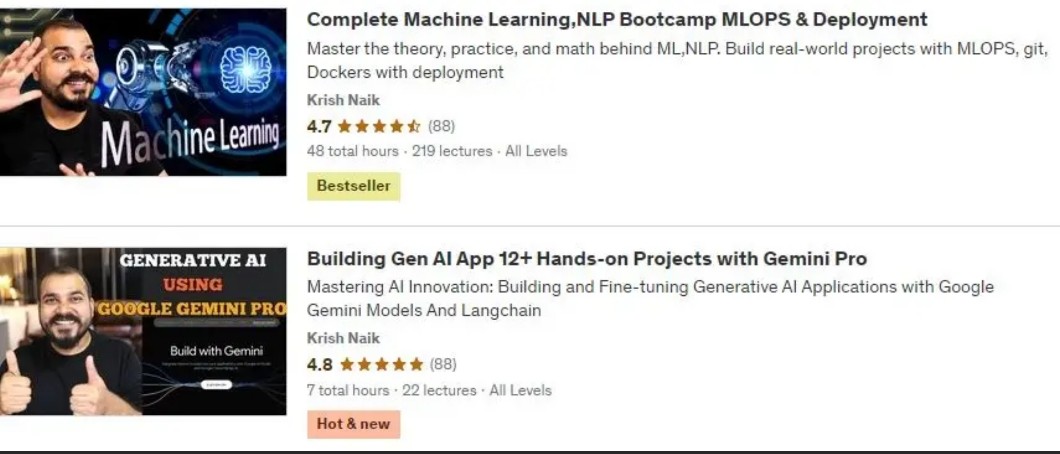 Two Trending Udemy Courses in Machine Learning and GenAI
