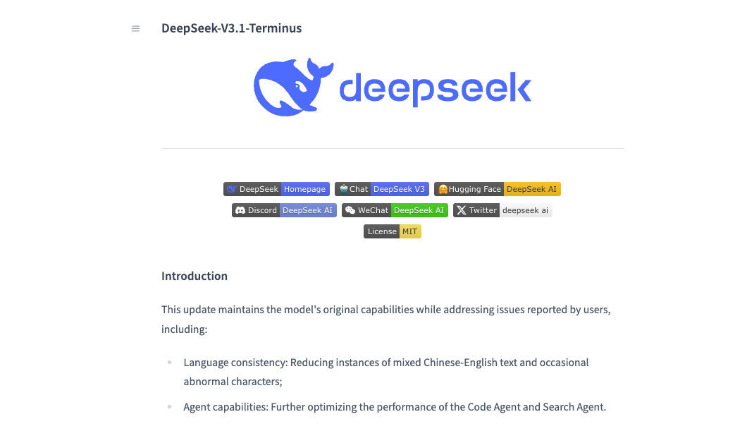 Deepseek V3.1 Terminus: Improved Language Consistency