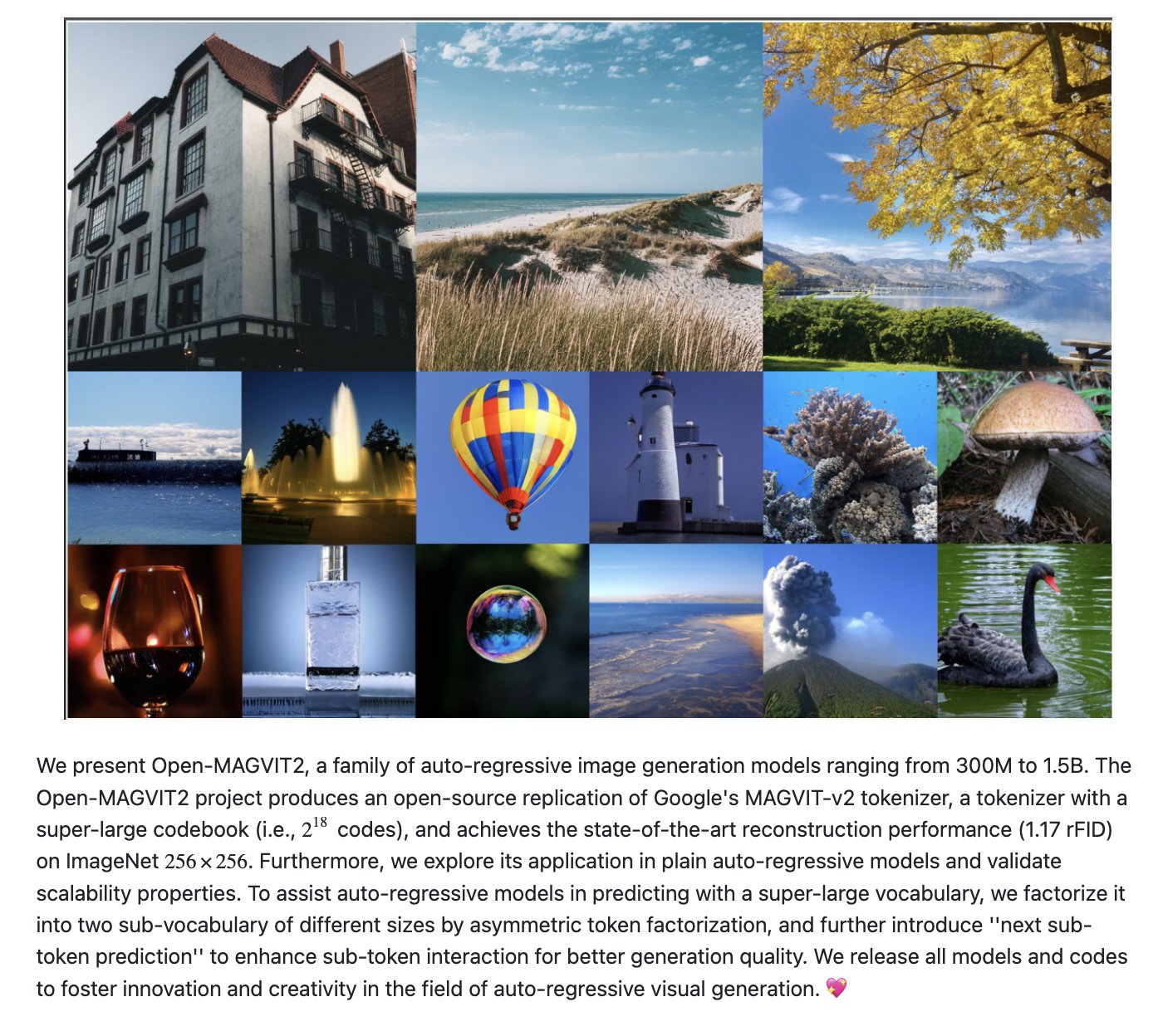 Open-MAGVIT2: Open-Source Auto-Regressive Visual Generation Models