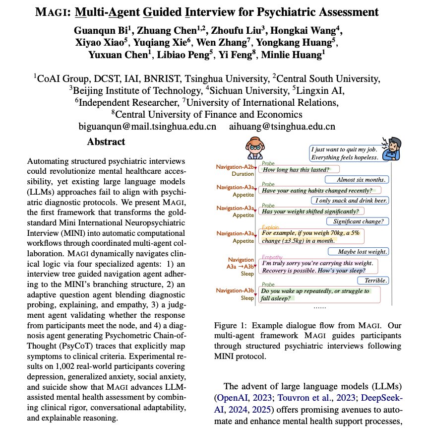 MAGI: Multi-Agent System Automates Structured Psychiatric Interviews