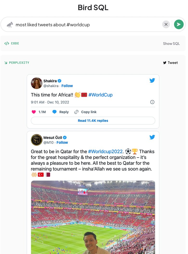 Bird SQL enables advanced Twitter data search with SQL queries