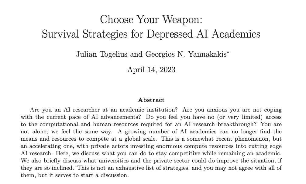 Survival Strategies for Depressed AI Academics