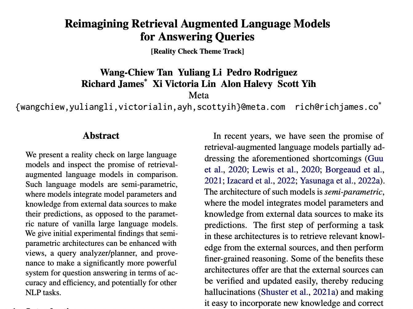 Retrieval Augmented Language Models: Reality Check and Comparison