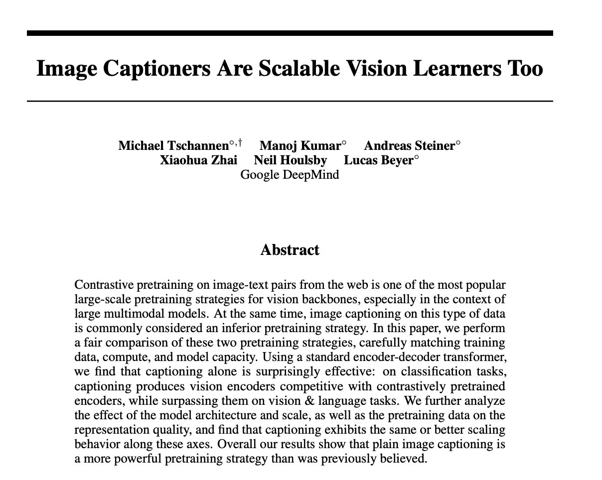 Image Captioners as Scalable Vision Learning Models