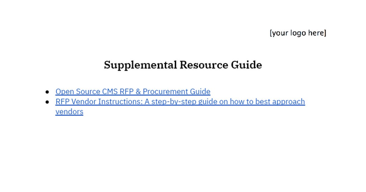 Drupal Association Releases Free RFP Guide for Open Source