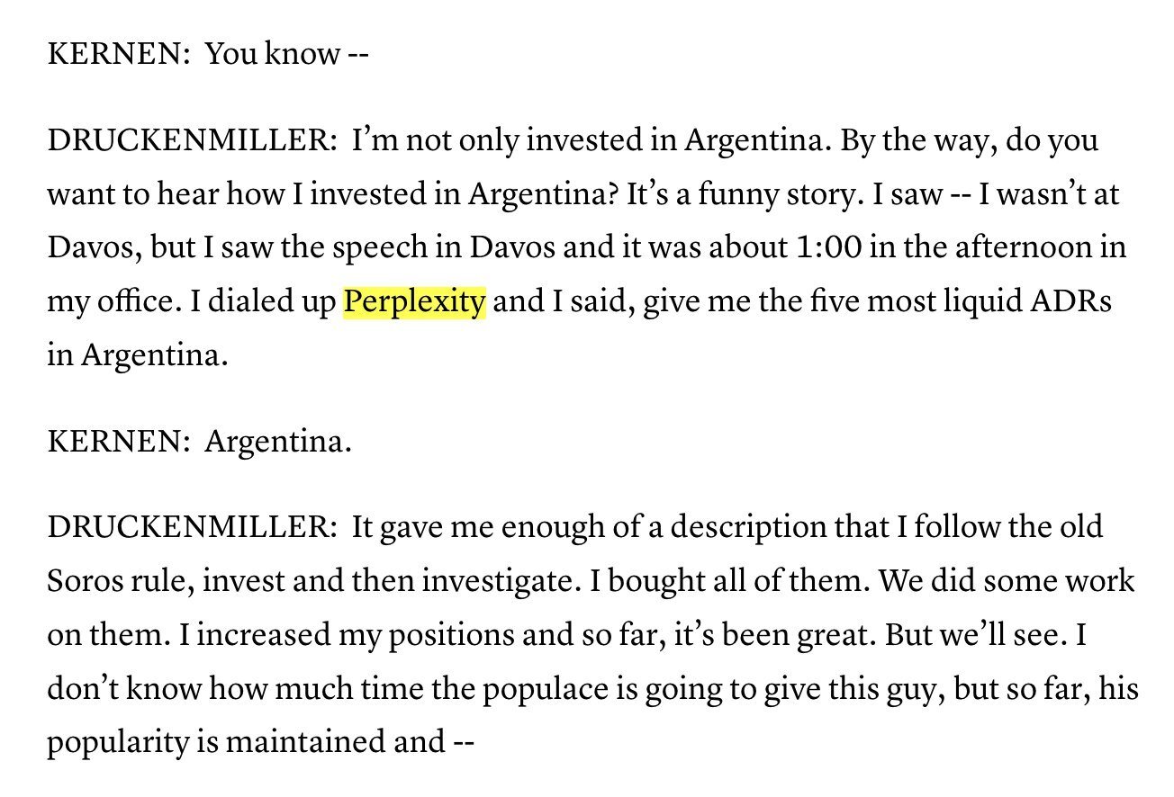 Druckenmiller Uses Perplexity AI for Argentina Investment Decisions