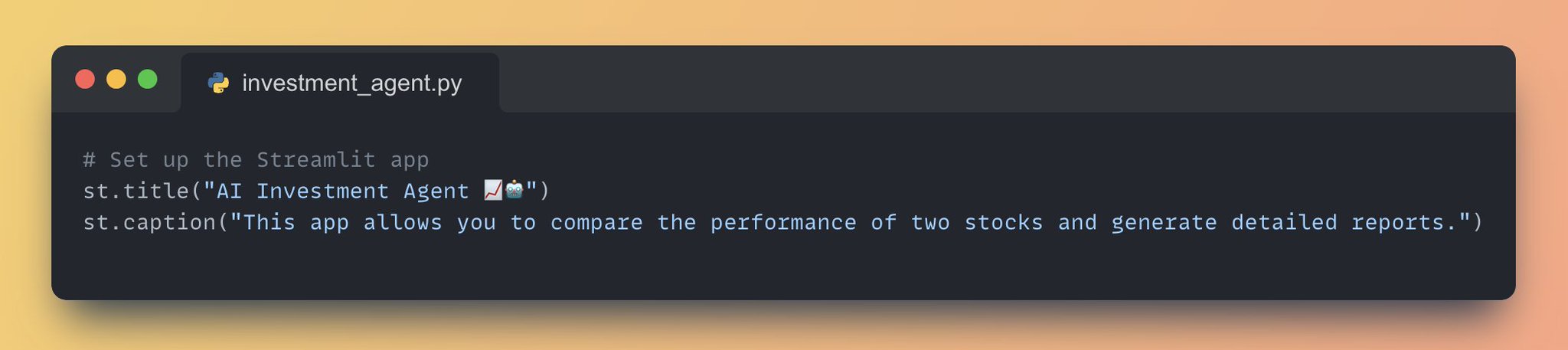 Setting up Streamlit App UI with Python Code