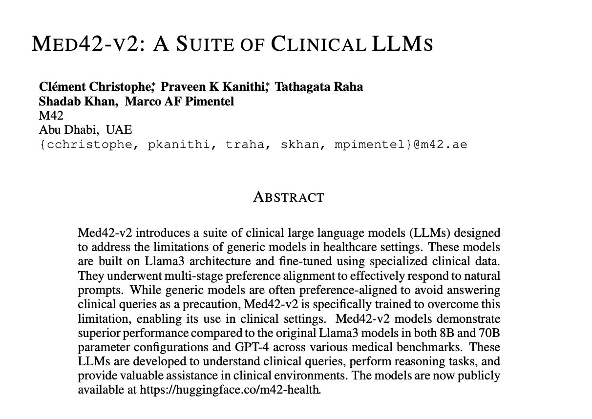 Med42-v2: Clinical LLMs Suite for Healthcare Applications