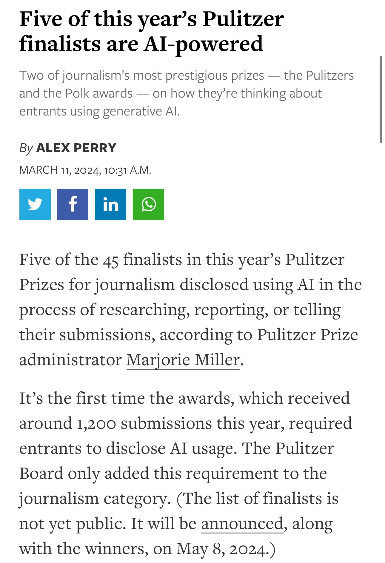 AI Boosts Journalism Quality as Creative Tool and Co-Intelligence