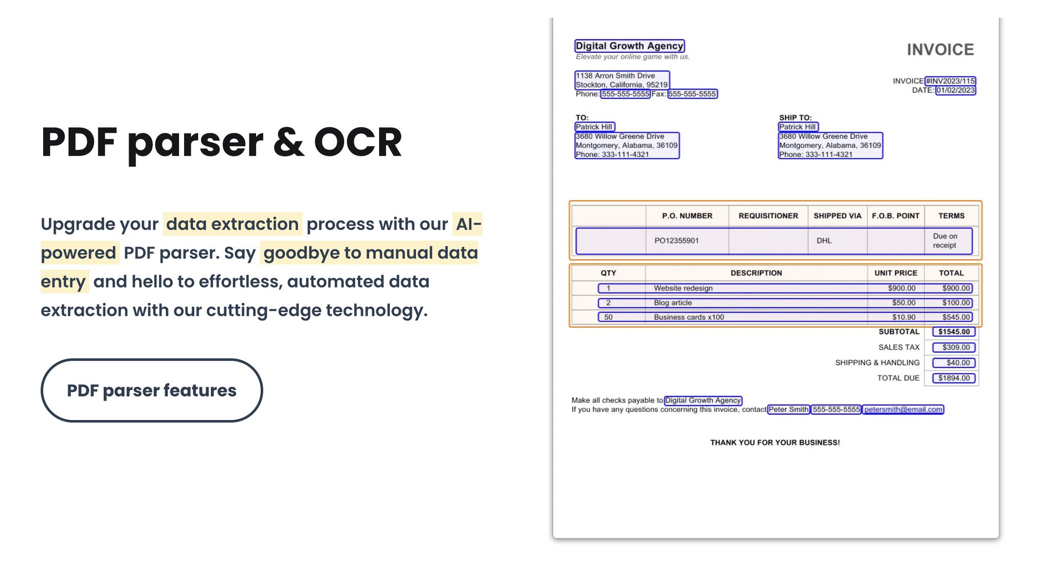 Parsio.io extracts data from PDFs with AI