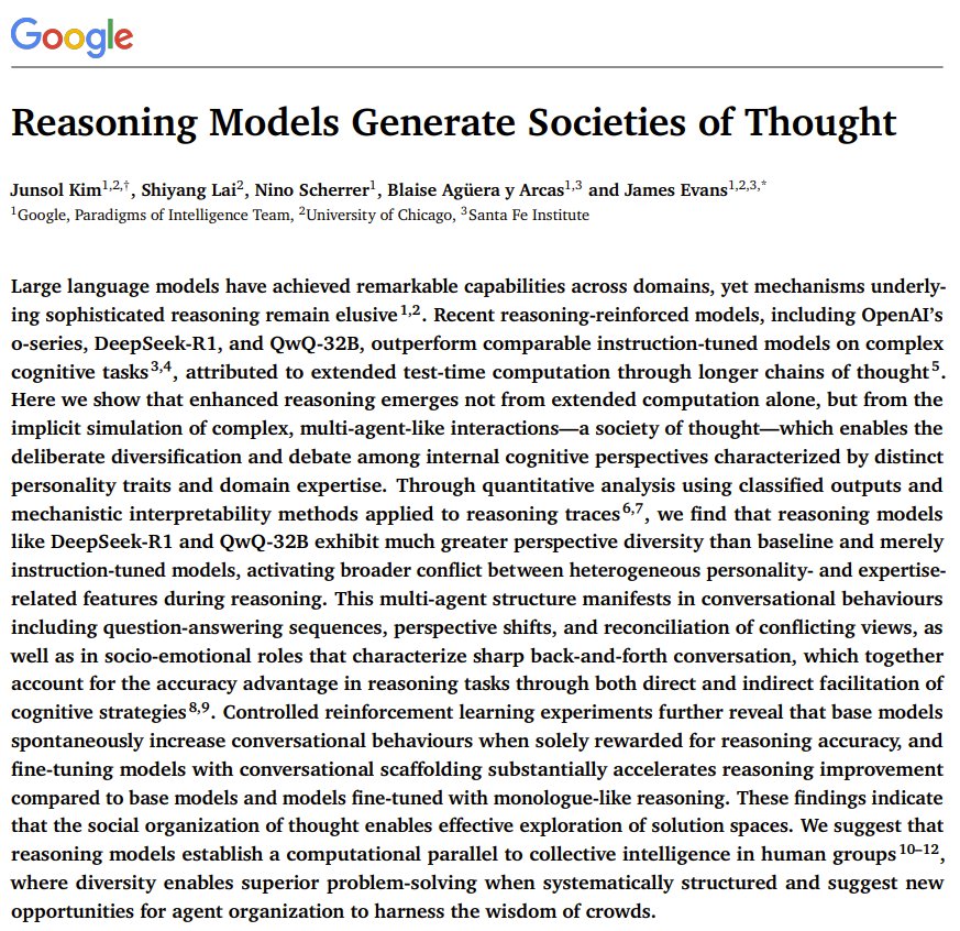 DeepSeek-R1 Simulates Society of Thought for Better Reasoning