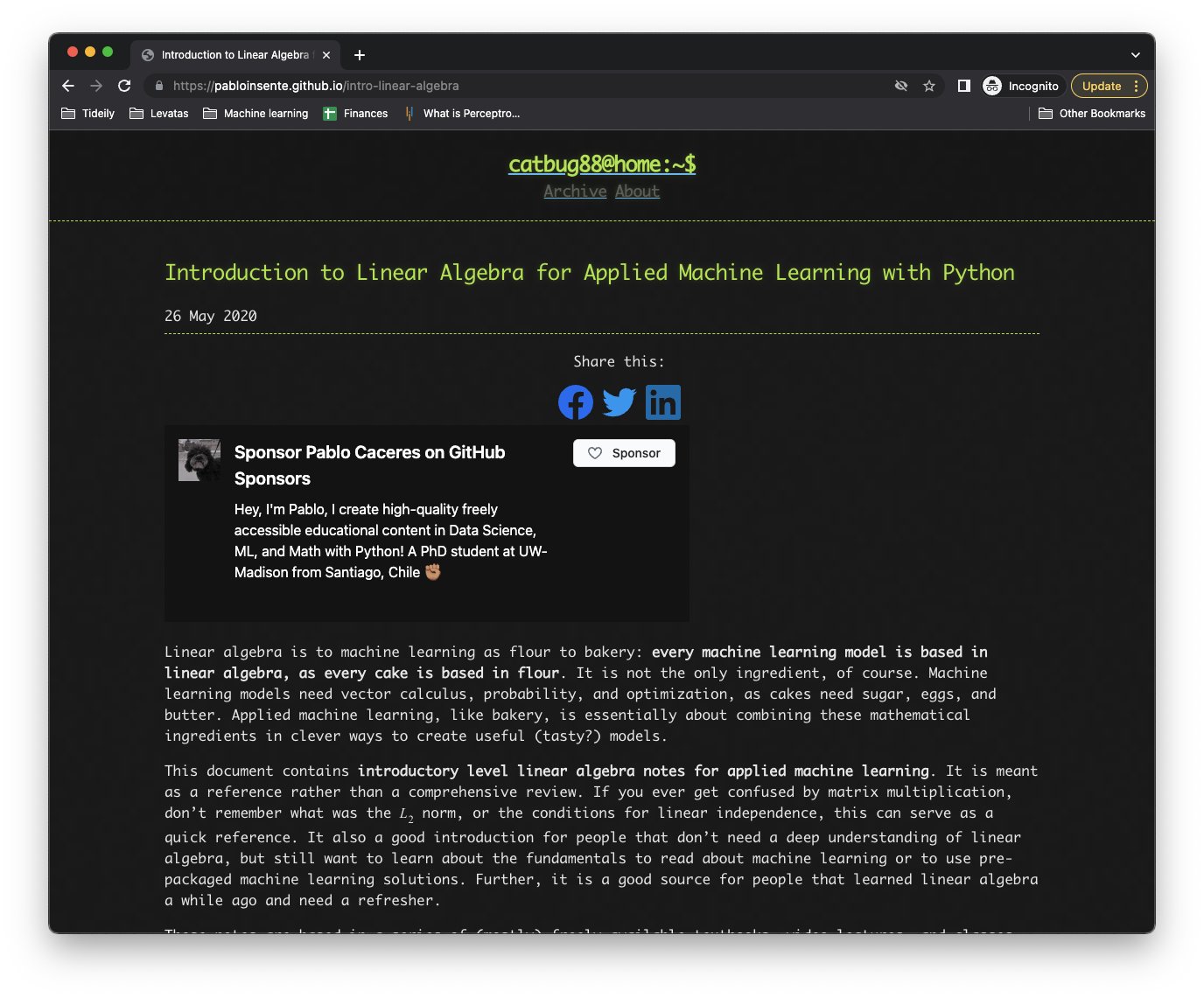 Free Linear Algebra for Machine Learning with Python Guide