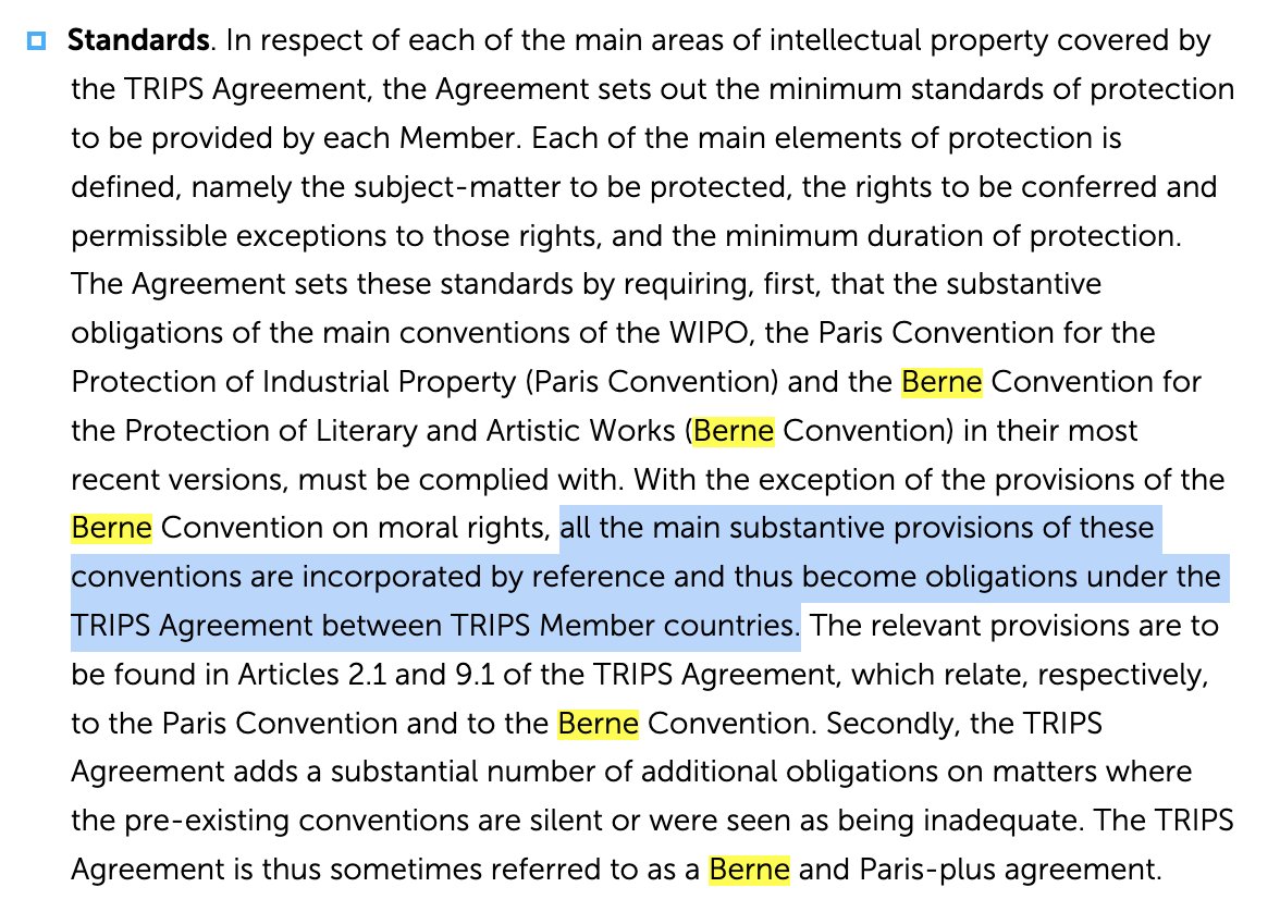 TRIPS and Berne: Author Rights Protection Framework