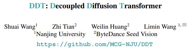 DDT: Decoupled Diffusion Transformer for Image Generation