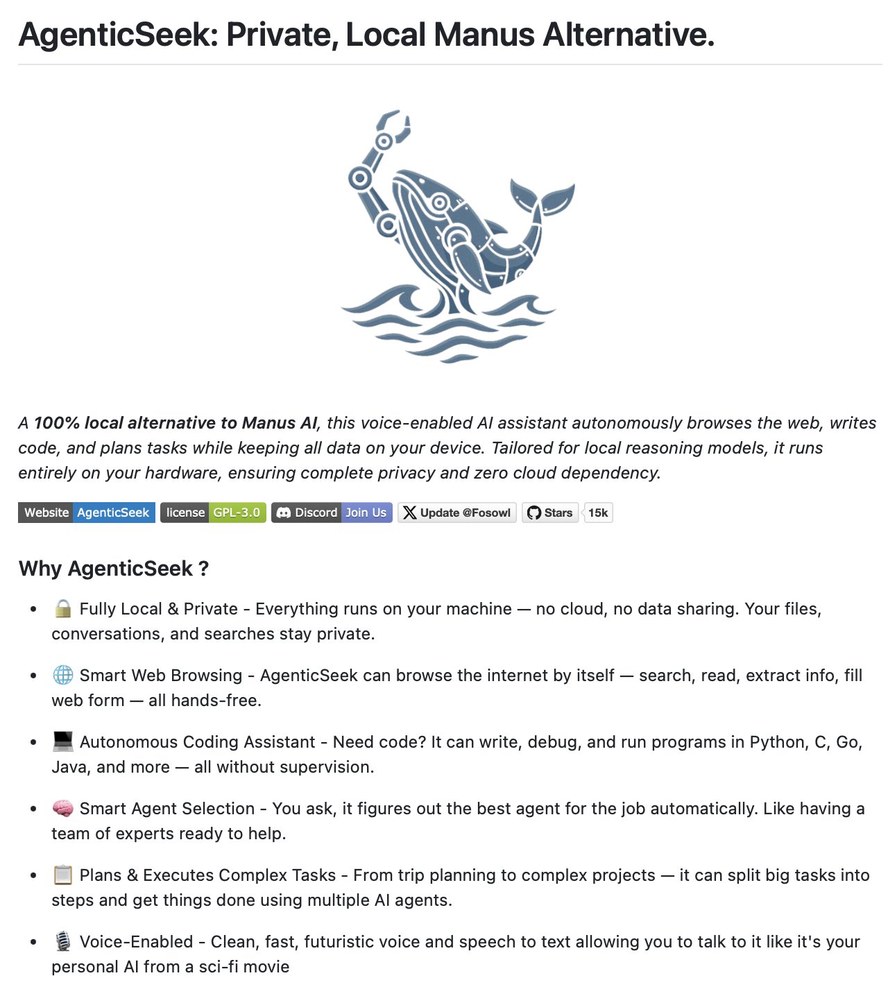 AgenticSeek: Open-Source Private Web Browsing AI Agent