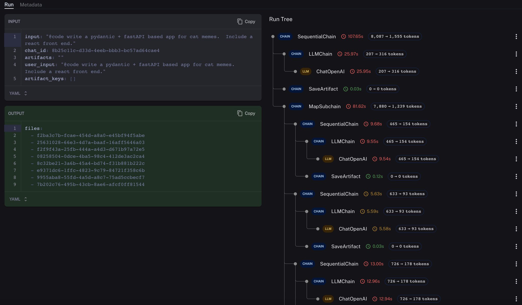 LangChain SequentialChain generates entire app automatically