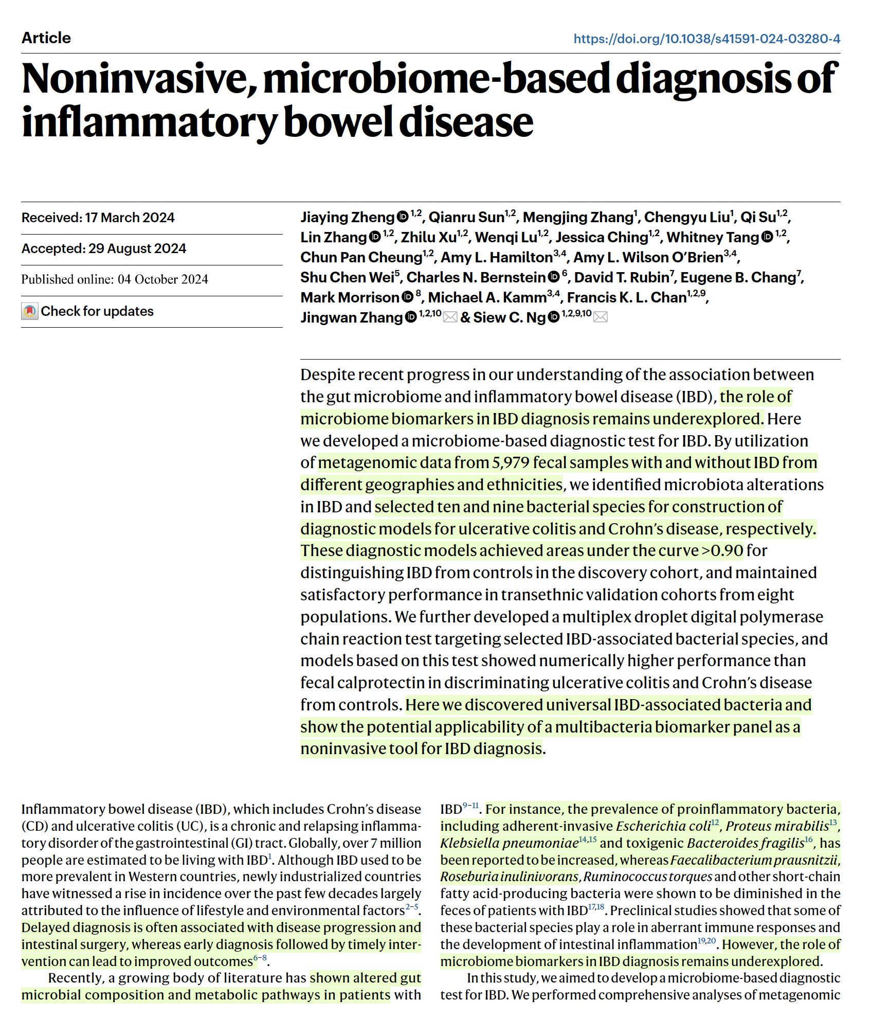 AI Enables Non-Invasive Gut Microbiome Diagnosis