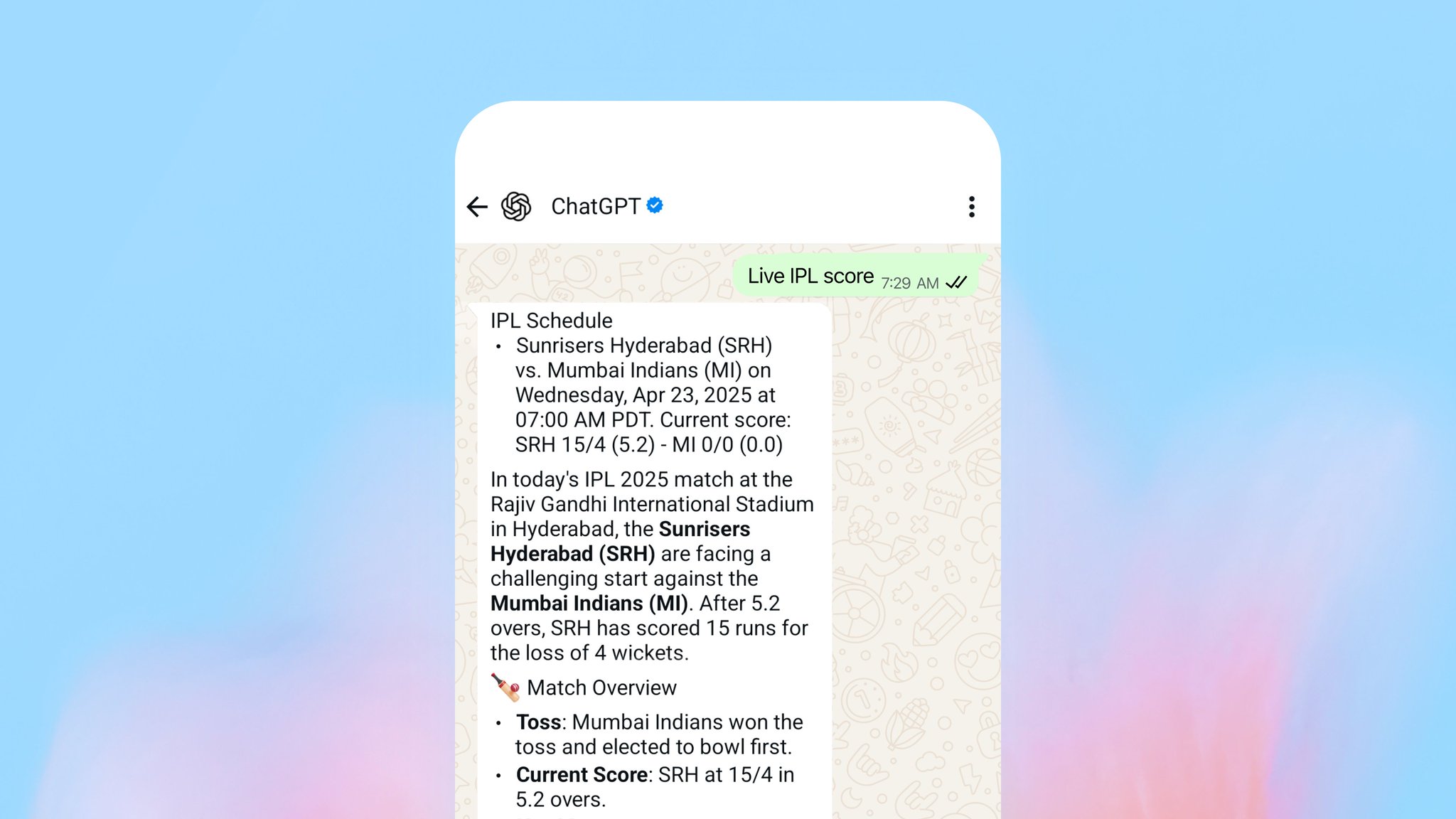 ChatGPT Now Available on WhatsApp for Live Answers