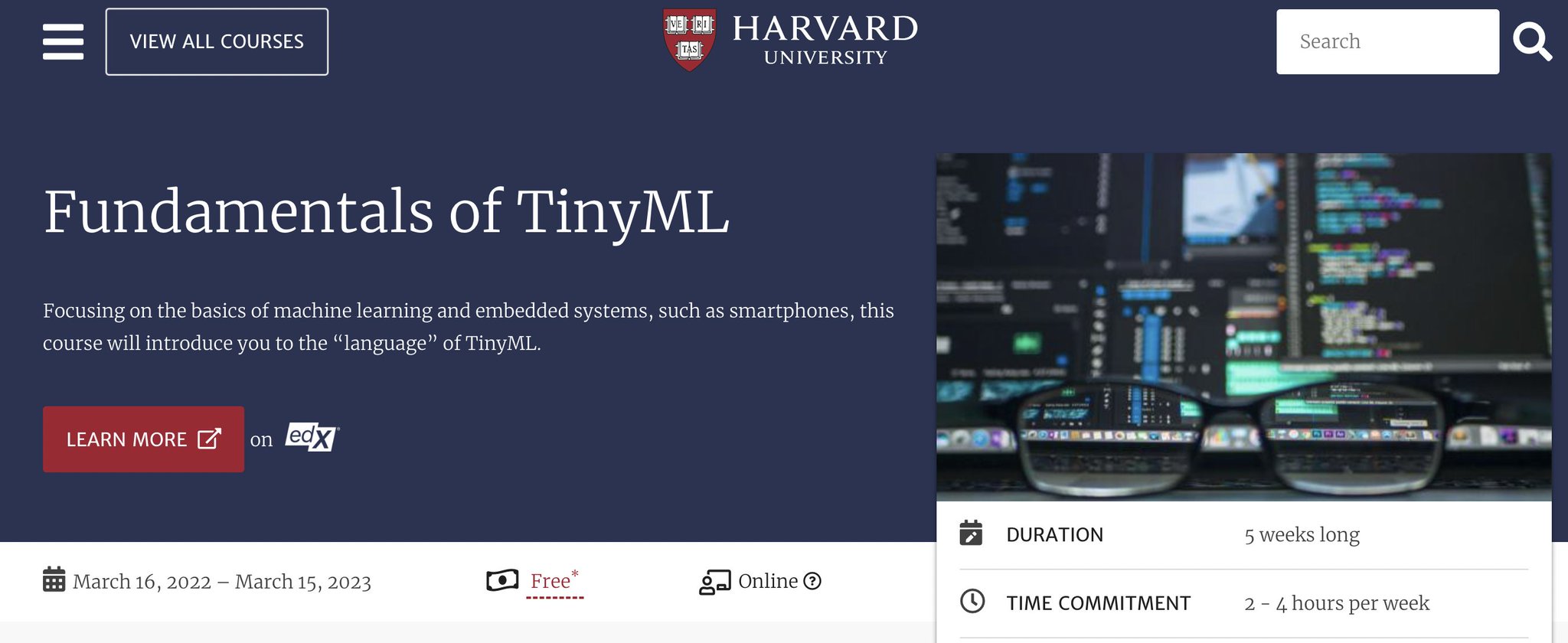 Fundamentals of TinyML: Harvard Course on Embedded Machine Learning