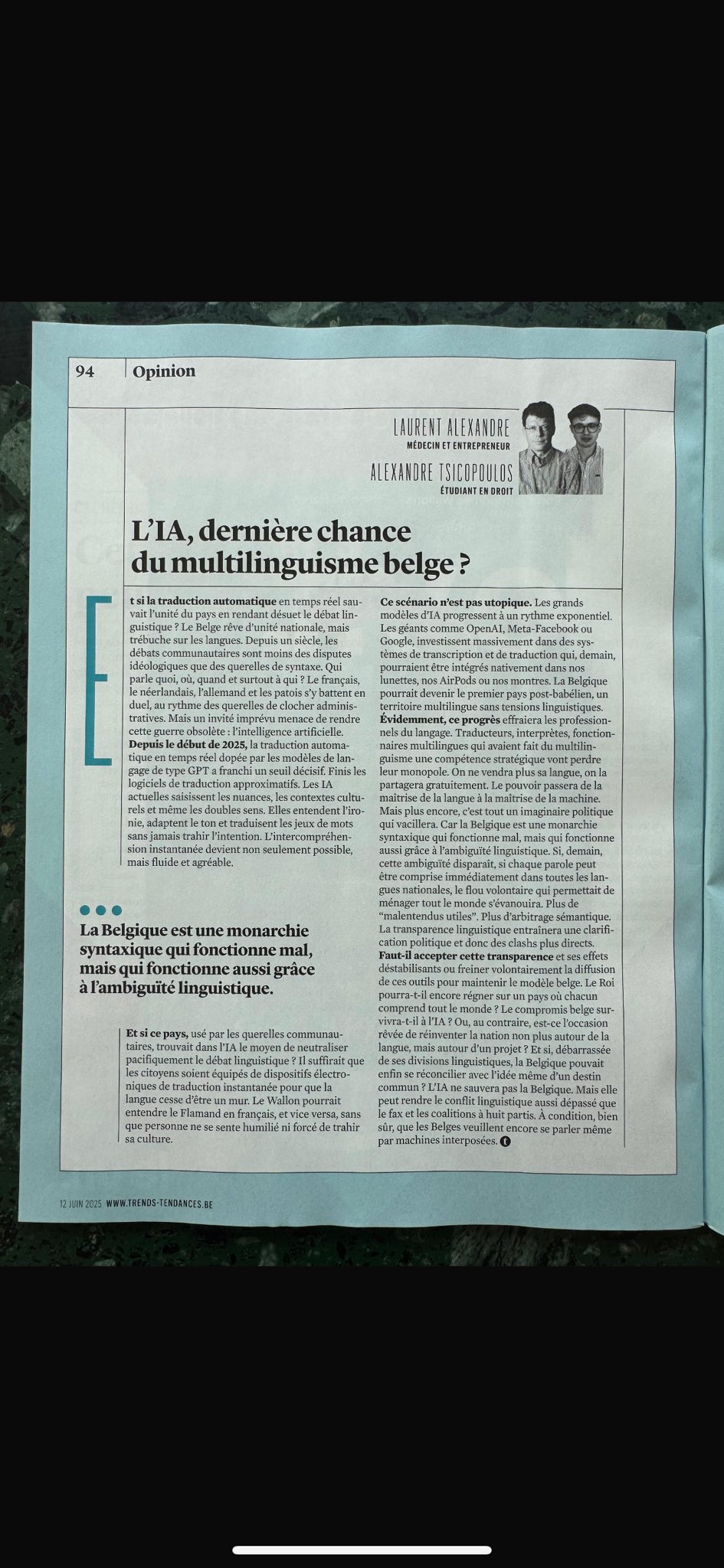 AI as a Solution to Belgian Linguistic Divisions