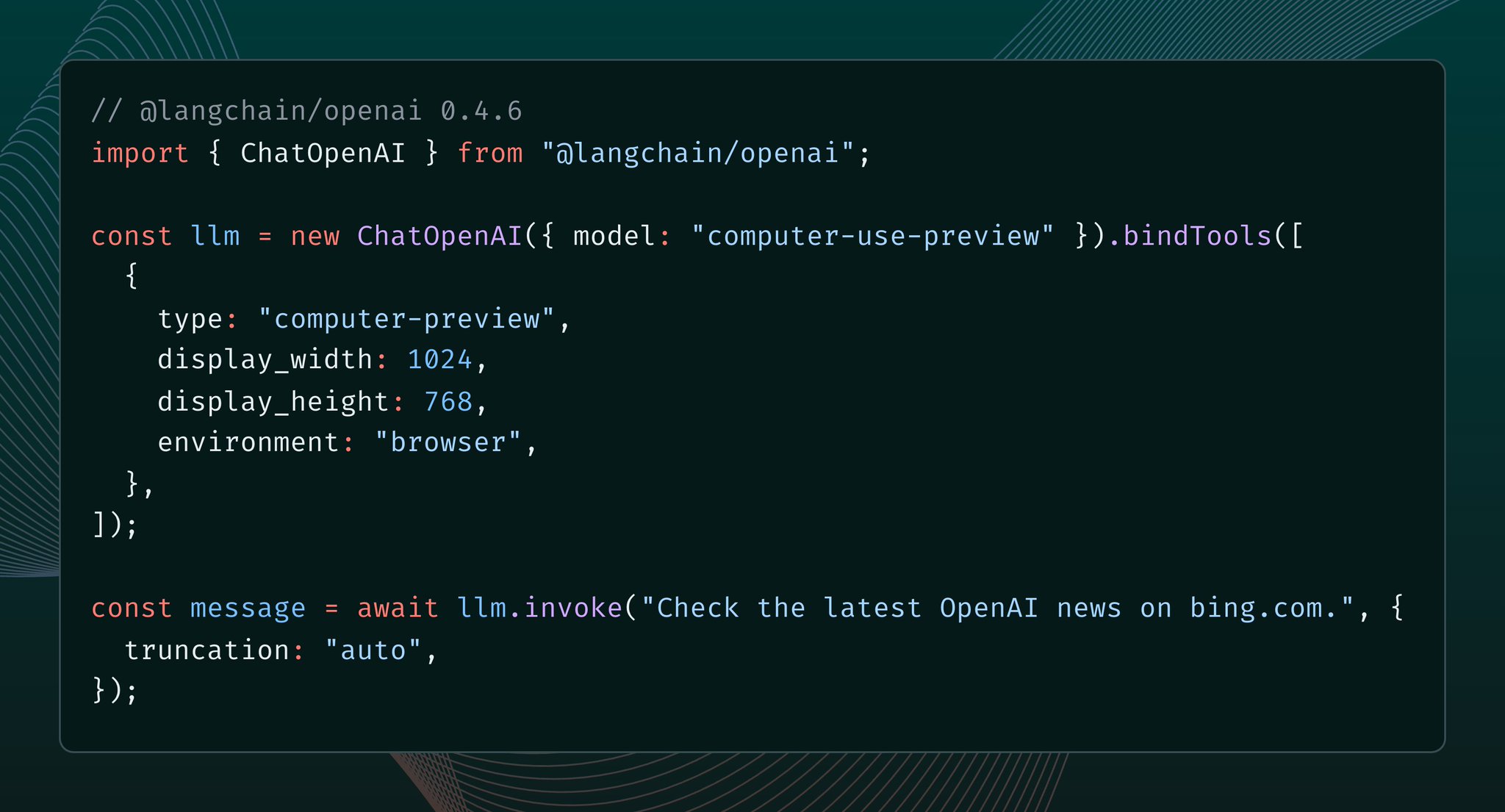 Using Computer Use API in LangChain JS