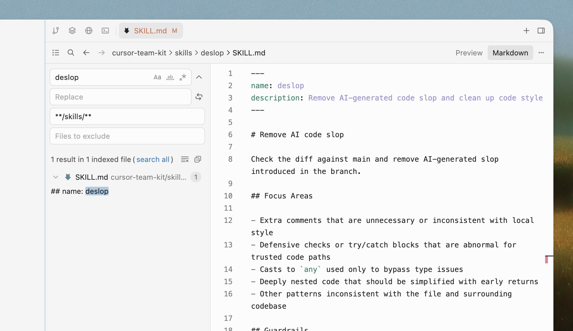 Workspace Search Adds File Include Exclude Filters