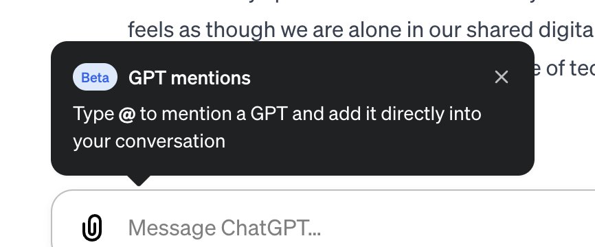OpenAI Launches GPT Mentions Feature for ChatGPT Integration