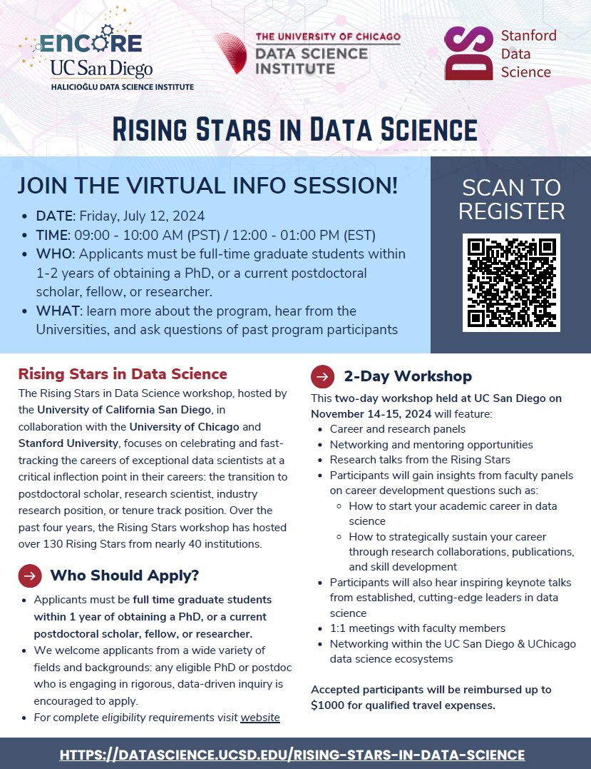 UCSD Rising Stars in Data Science Program 2024 Virtual Info Session