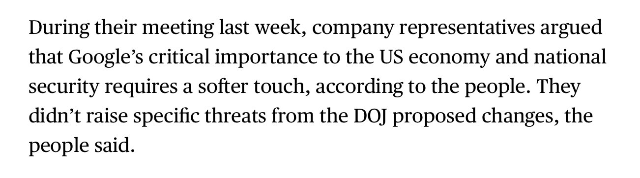Google Invokes National Security in DOJ Antitrust Defense